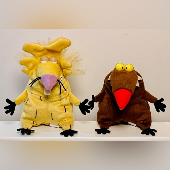 1999 Angry Beavers Daggett & Norbert Beanbag Plus+Funko - Picture 2 of 7